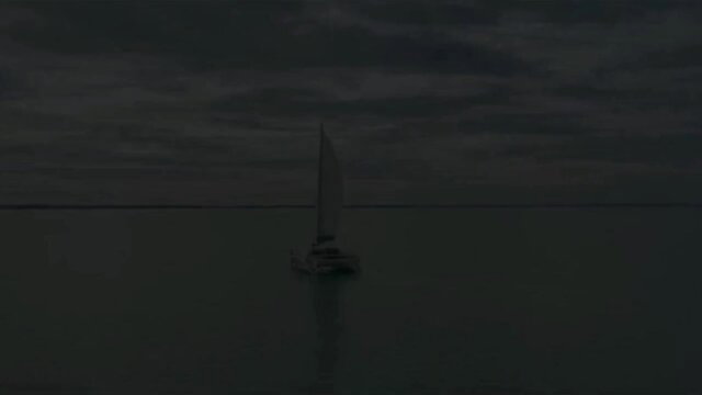 Dark yacht at sea night, Liya Silver & Alberto Blanco thumbnail