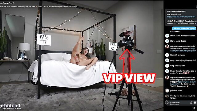 Bryce Adams nude on bed in squirt show, legs spread VIP view