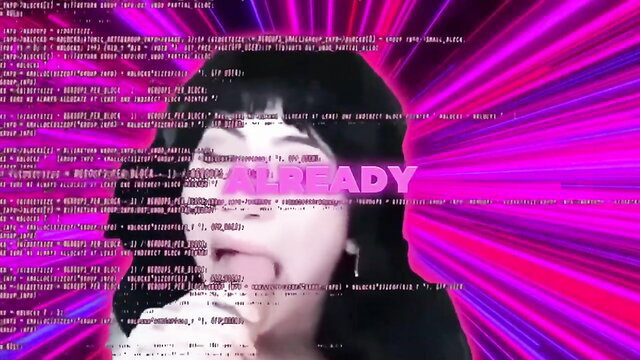 Glitchy Asian babe with big curves in wild JOI music anal tease