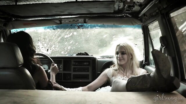 Abigail Mac in GirlsWay Fantasy Factory Wastelands car scene