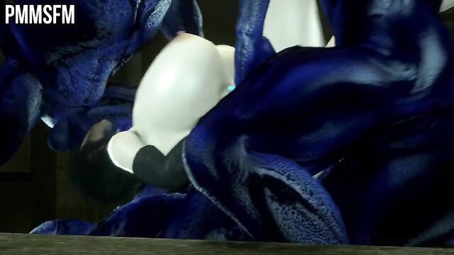 Tifa Lockhart insatiable blue slime tentacle tease huge tits