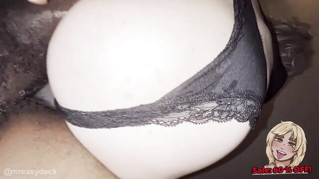 prettyboi2000x trans huge pale ass in black lace panties closeup