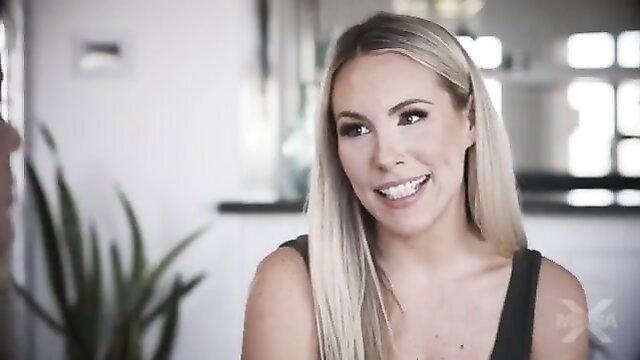 Blonde Bunny Madison smiling in MissaX step-mom scene