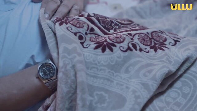 Indian babe in sexy embroidered saree on bed, erotic thumbnail