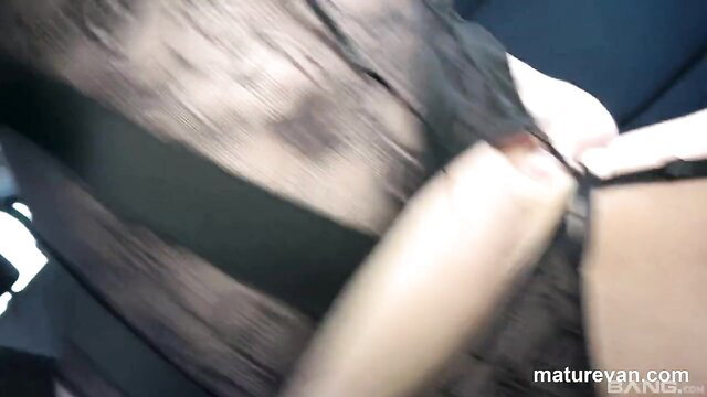 Rita Black in MMF threesome with fishnet stockings