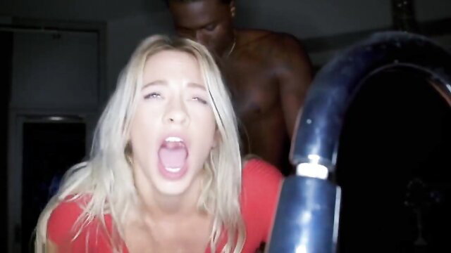 Beautiful blonde teen screaming on first BBC in hot Blacked Raw scene