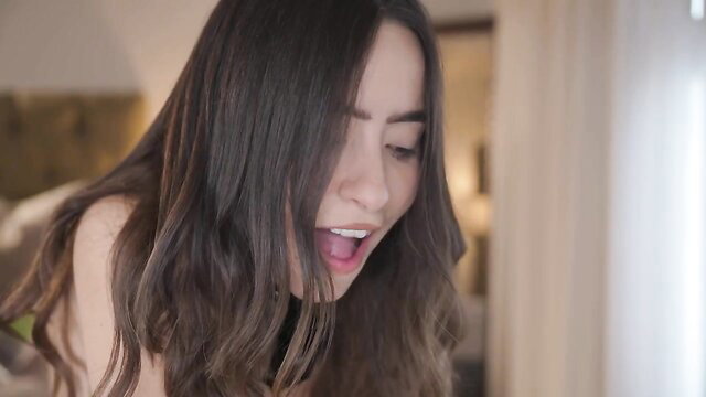 Bella's open-mouthed schoolgirl heat in wild amateur anal toy tease