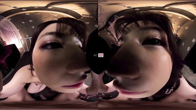 Hot Asian babe in sexy lingerie close-up VR porn thumbnail