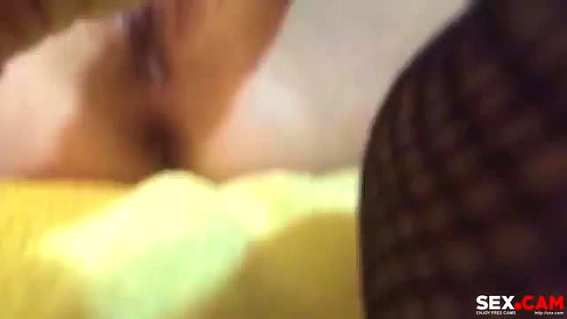 Hot blonde masturbates with object in ass on yellow sheets