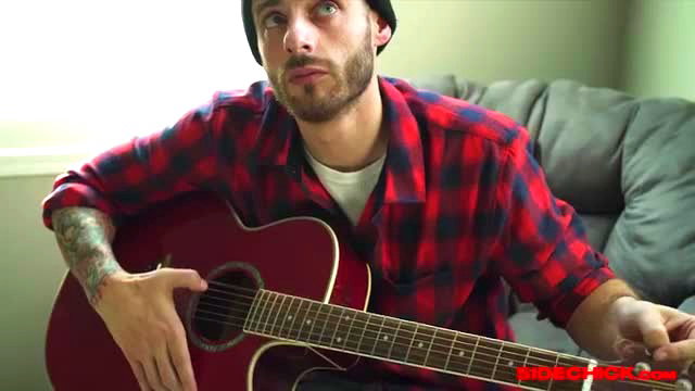 Billy Boston in plaid shirt playing guitar, Willow Ryder finish my load