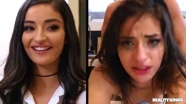 Emily Willis and Maria Fernanda crying face in rough Reality Kings sex