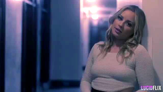 Anna Claire Clouds in white sweater, seductive pose, LucidFlix Ultimacy Ep 2