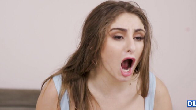 Penelope Kay with open mouth in ecstasy, hot college girl fuck face