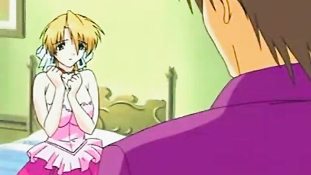 Blonde JAV girl in pink lingerie clasps hands nervously before man in Kokudo Oh 2