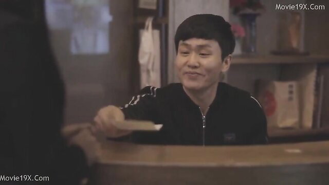 Chae Seung Ha Korean escort serves soju to old man manager