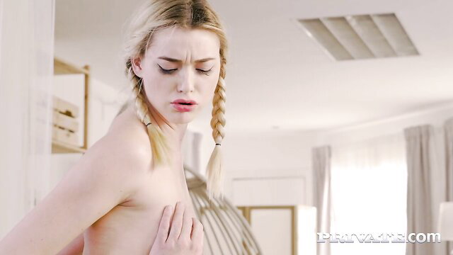 Gina Ferocious topless pigtails blonde at pajama party