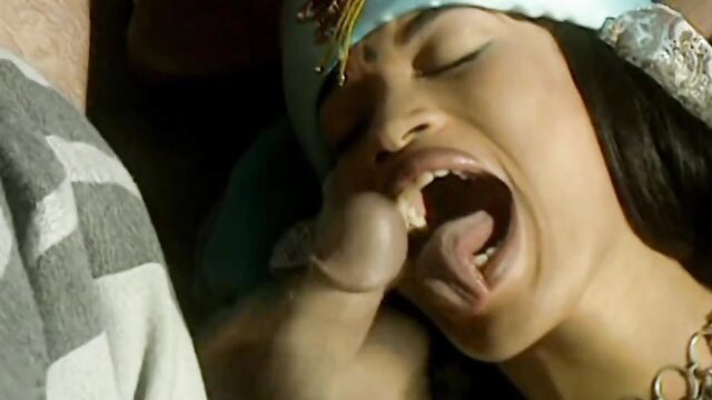 Tania Russof deepthroating cock, wide mouth oral closeup