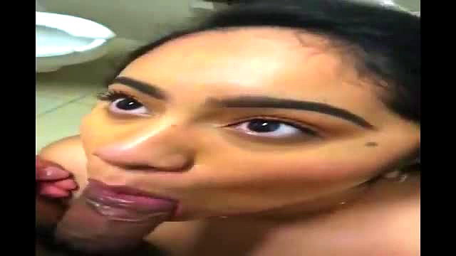 Desi girl with full lips sucking thick black cock closeup