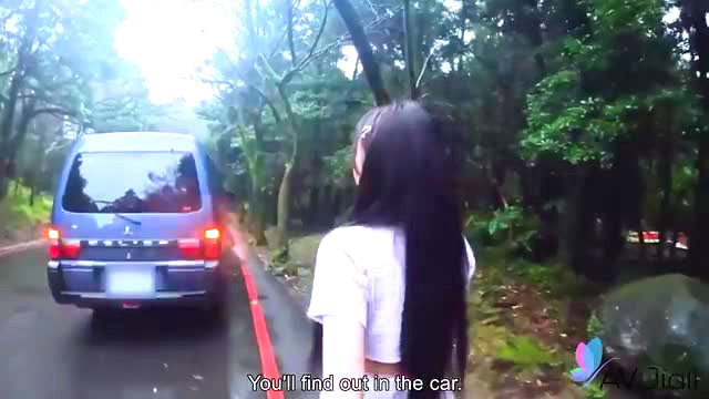POV date with Ranako in woods, long black hair Asian teen walks to car