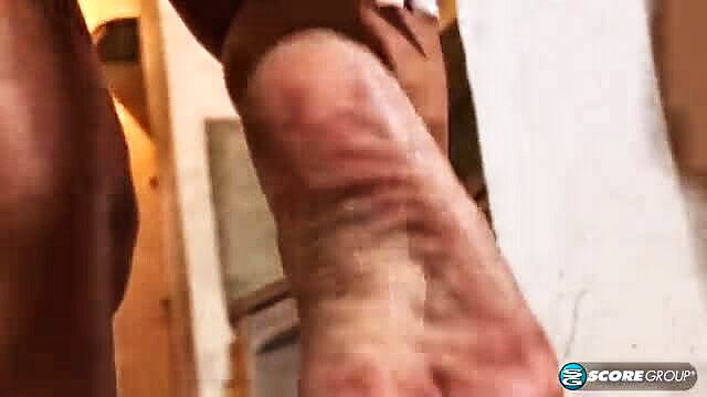 Giselle Humes' deliciously fuckable bare black soles and toes up close