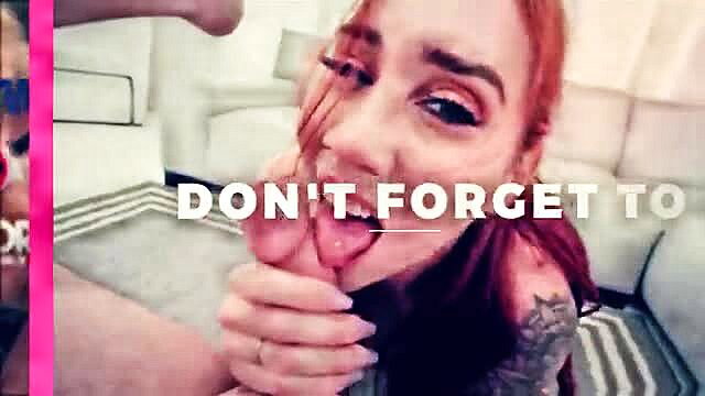 Redhead Laura Oswald tongue out in intense POV blowjob preview