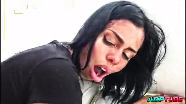 Canela Skin moans with open mouth in ecstasy, hot Latina closeup