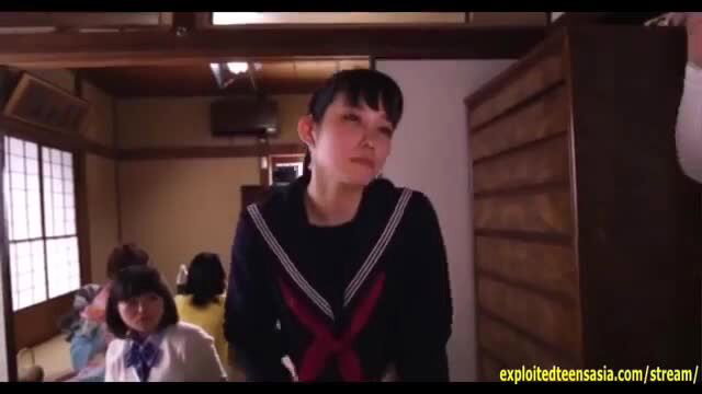 Ootsuki Hibiki in sailor uniform with friends in JAV scene