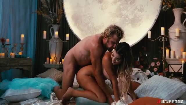 Lilith Grace fucked hard by man in missionary, big tits brunette