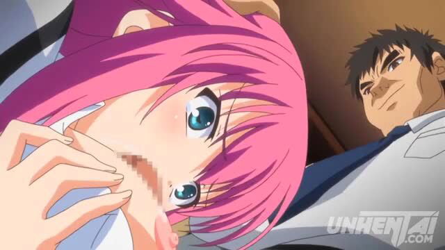 Pink-haired alt anime girl POV closeup with stepdad lurking behind