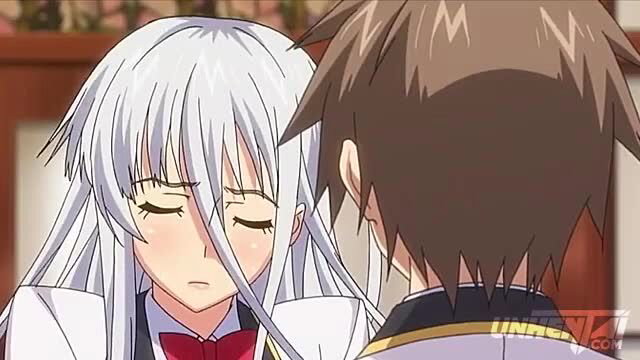 White-haired JAV girl blushes as guy controls her vibrator remotely