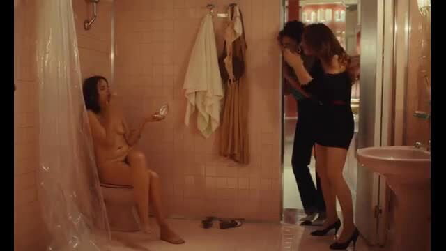 Valeria Golino topless, Matilda de Angelis nude in bathroom scene