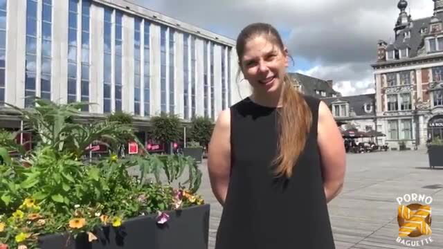 Smiling MILF Alice in black dress at French square, BBC gangbang