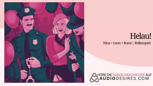 Police officer handcuffing two hot blondes in erotic audio roleplay