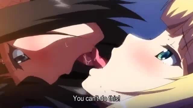 Anime stepsisters in steamy incest kiss, hentai boy affair scene