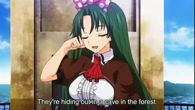 Green-haired anime girl in school uniform smiling cutely, Rance 1 Hikari O Motomete