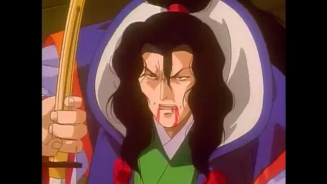 Lady Blue ep. 2: fierce Asian hentai woman with bloody fangs gripping sword