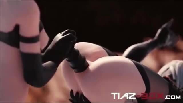 Shaved pussy pounded by huge black dildo outdoors by gloved hands