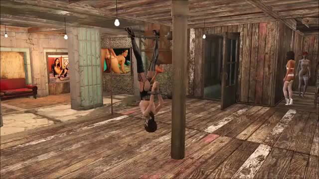 Teen girl bound upside down, ass fucked and creampied in bondage