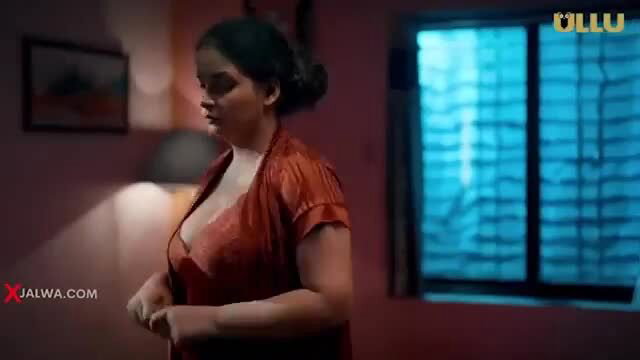 Pyasi Nokraani in sexy red satin robe, deep cleavage tease
