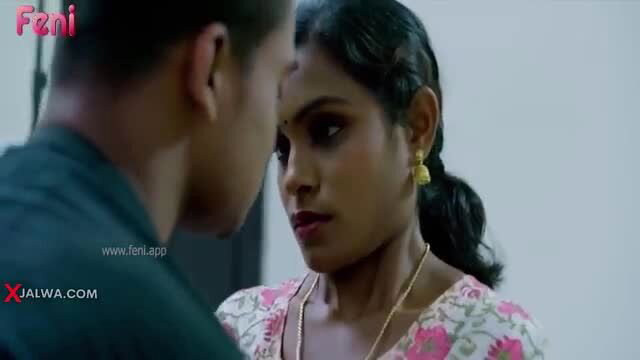 Indian couple close-up intimate moment, Tamil beauty in floral dress