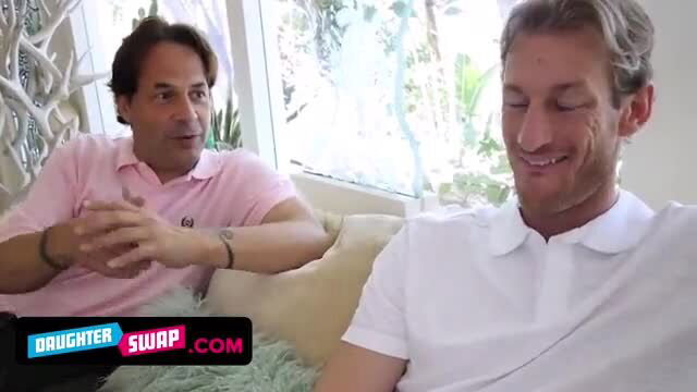 Stepdads Liz and Jenna swap BFF teen daughters with big cocks