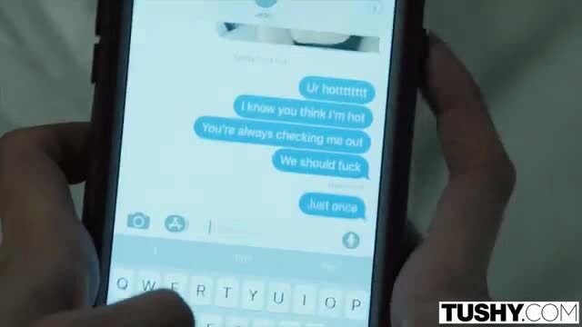 Rebel Lynn & Casey Calvert sexting hot hook up on phone Tushy