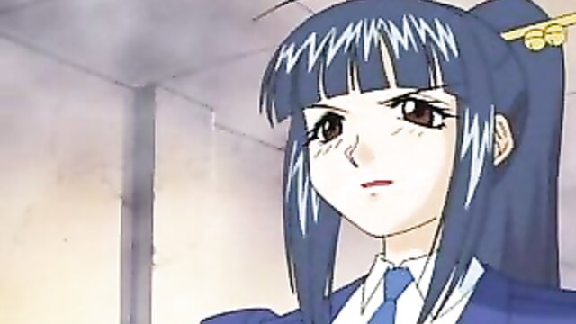 Blue-haired Asian schoolgirl in uniform, cute JAV thumbnail