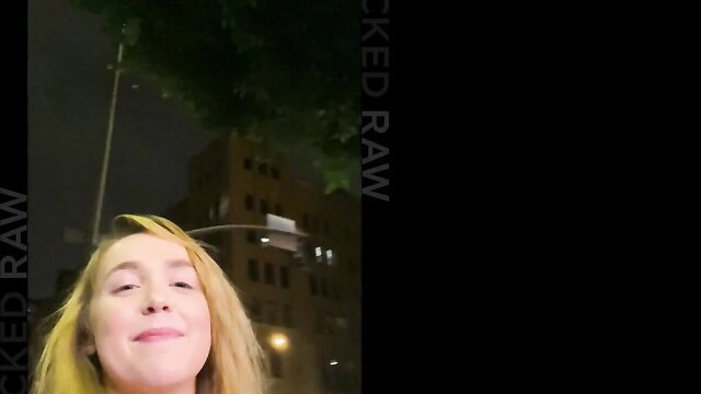 Nikole Nash blonde smiling at night outdoors closeup