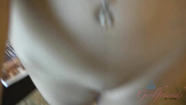 Alexa Grace closeup navel piercing in hotel room