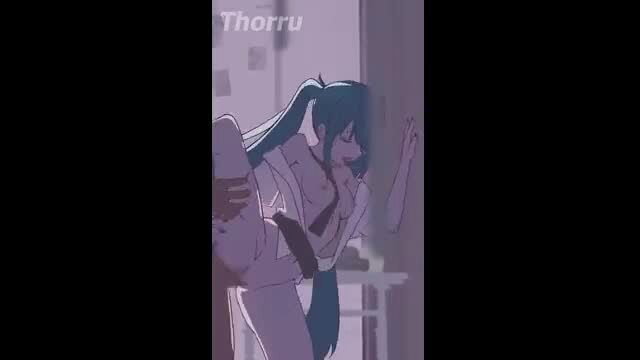 Hatsune Miku and Kasane Teto in sexy schoolgirl pose against wall