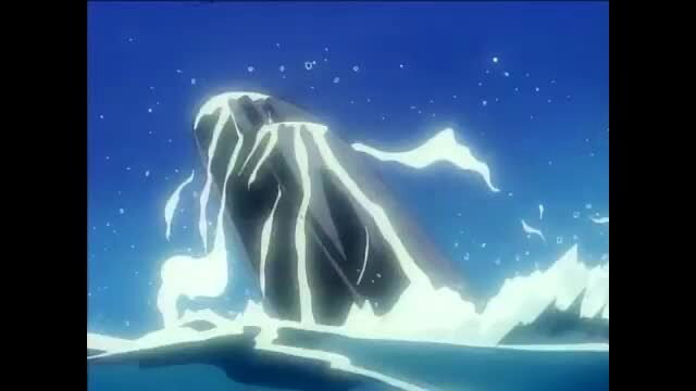 Stainless Night ep.1 hentai scene of glowing blue whale emerging from ocean waves