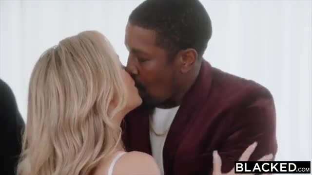 Blake Blossom kisses Blacked stud, blonde babe in white dress