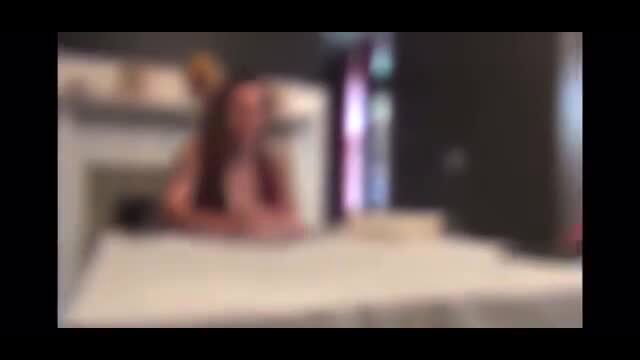 Sexy redhead student worshipped by professor on bed