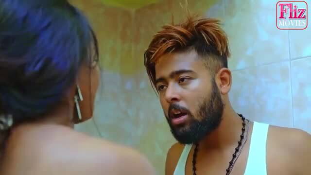 Busty Desi wife with purple hair talks to stud in shower